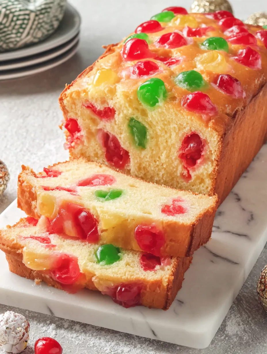 A slice of Newfoundland Style Cherry Cake.