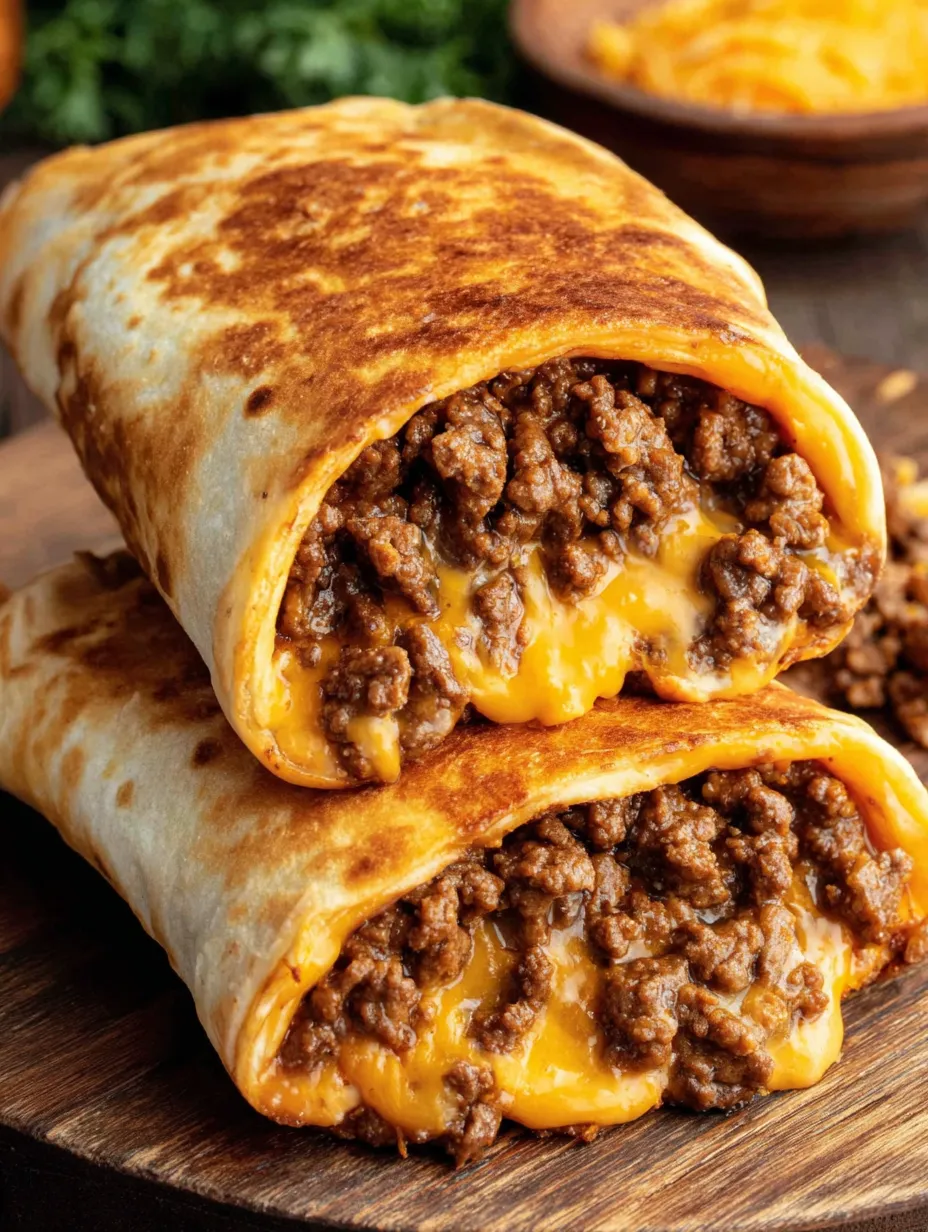A loaded cheesy pocket taco.