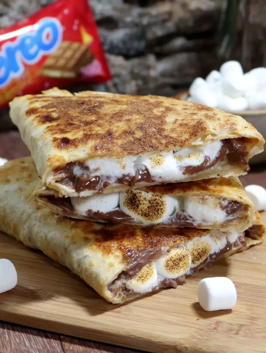 A stack of three S'mores Crunchwraps.