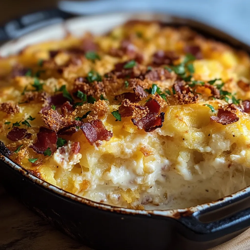 A dish of bacon and cheese.
