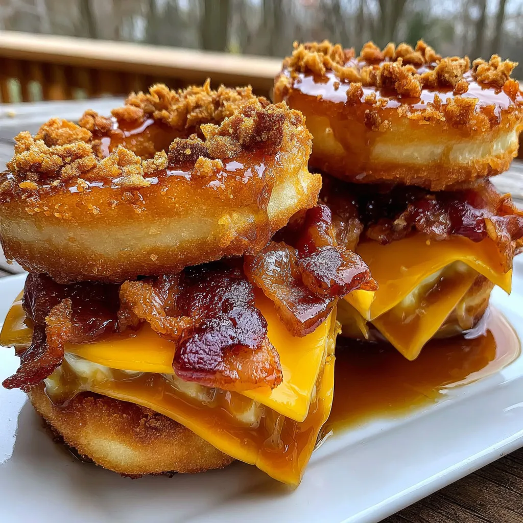 A grilled cheese bacon maple donut.