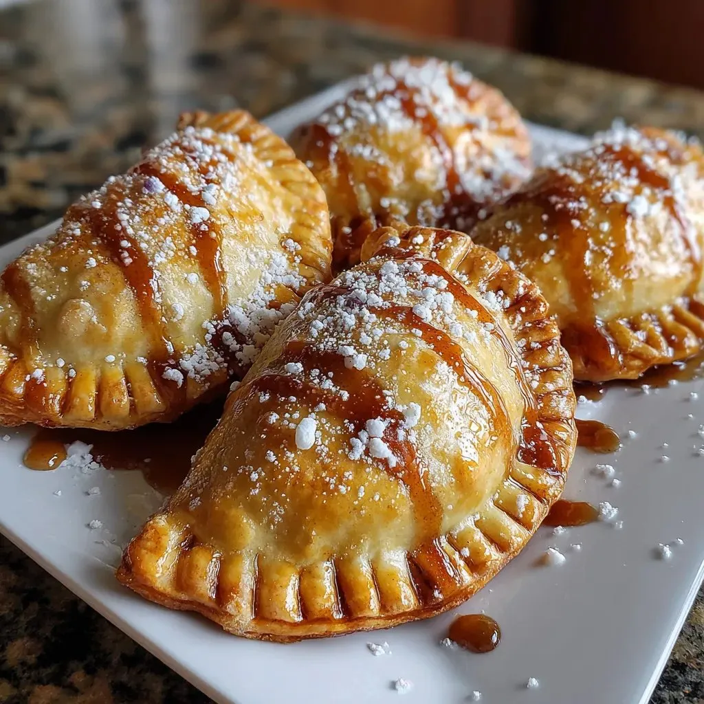 A plate of air fryer apple hand pies.
