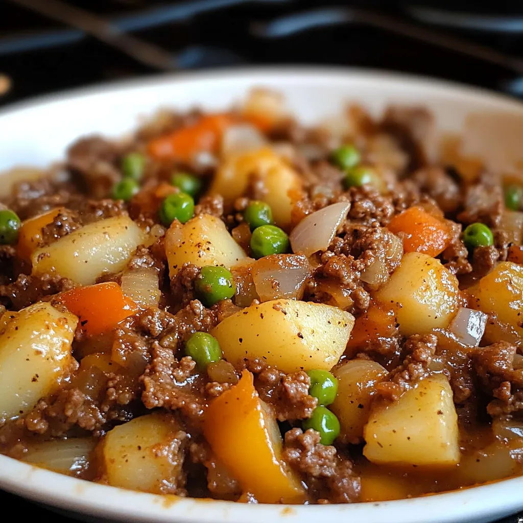 A bowl of food with peas and carrots.