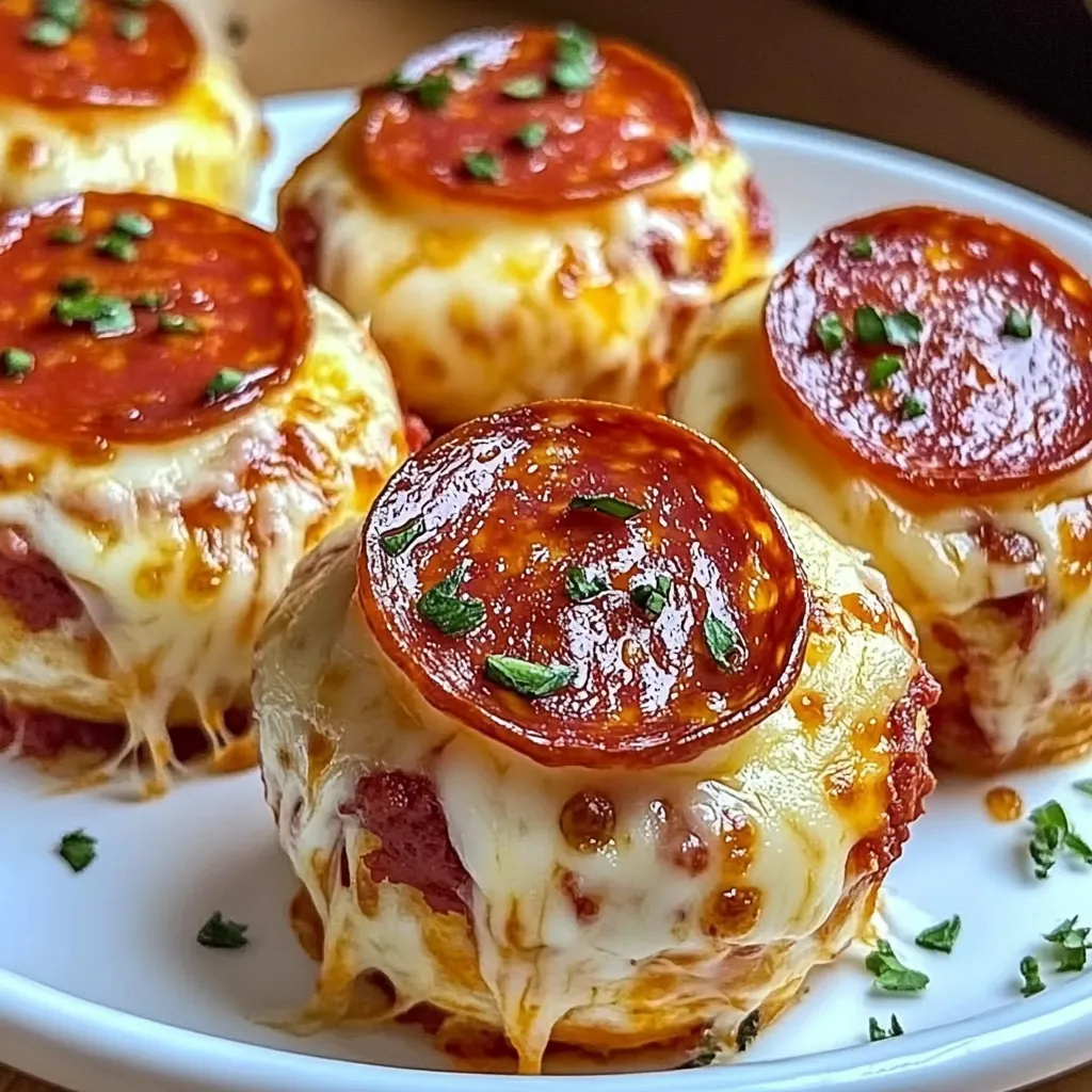 A plate of cheese and pepperoni stuffed mushrooms.