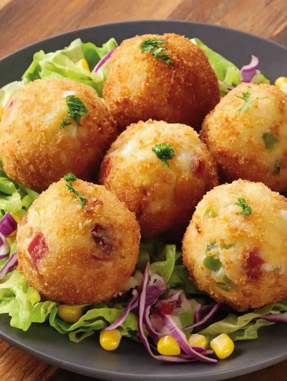 A plate of corn cheese balls.