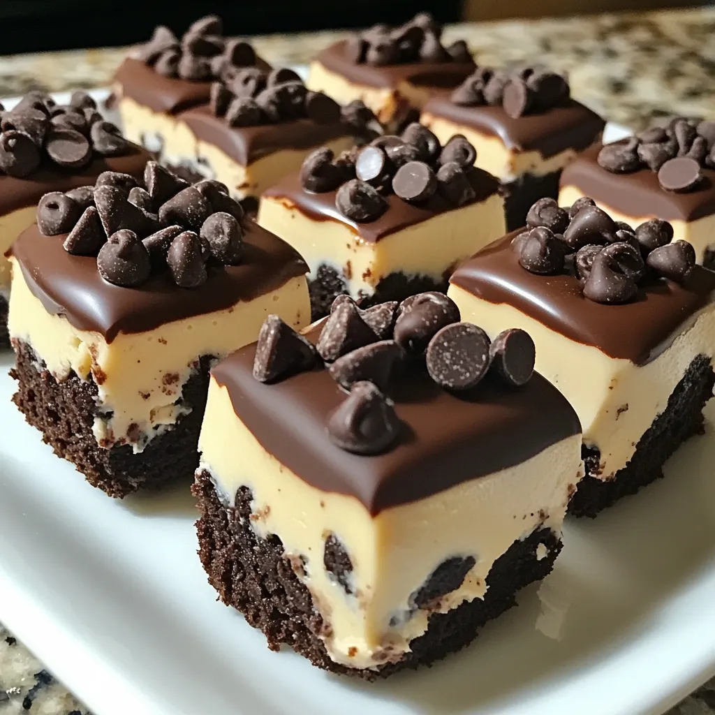 Chocolate and peanut butter desserts on a white plate.