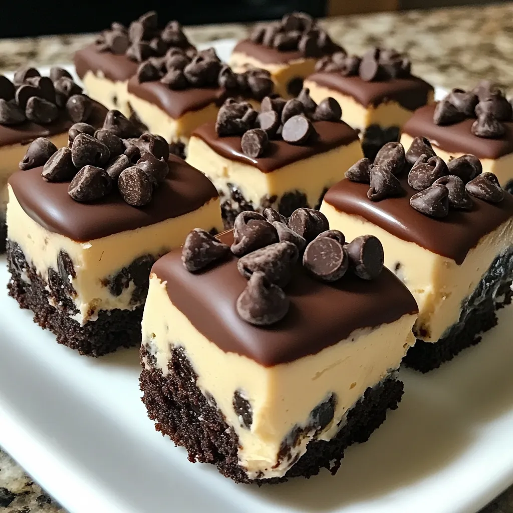 Chocolate and peanut butter desserts on a plate.