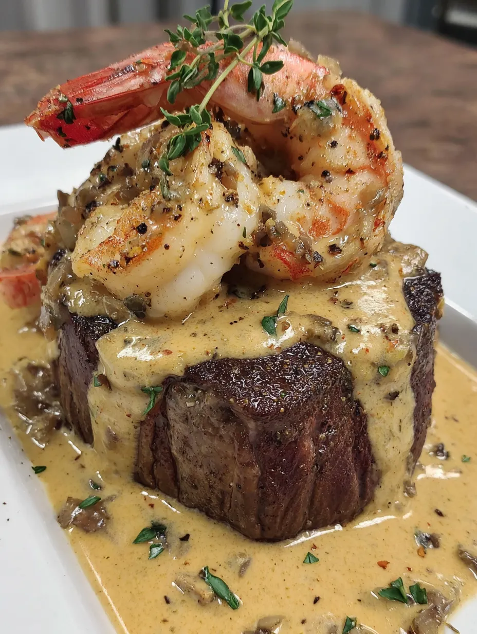 A plate of food with shrimp and lobster sauce.