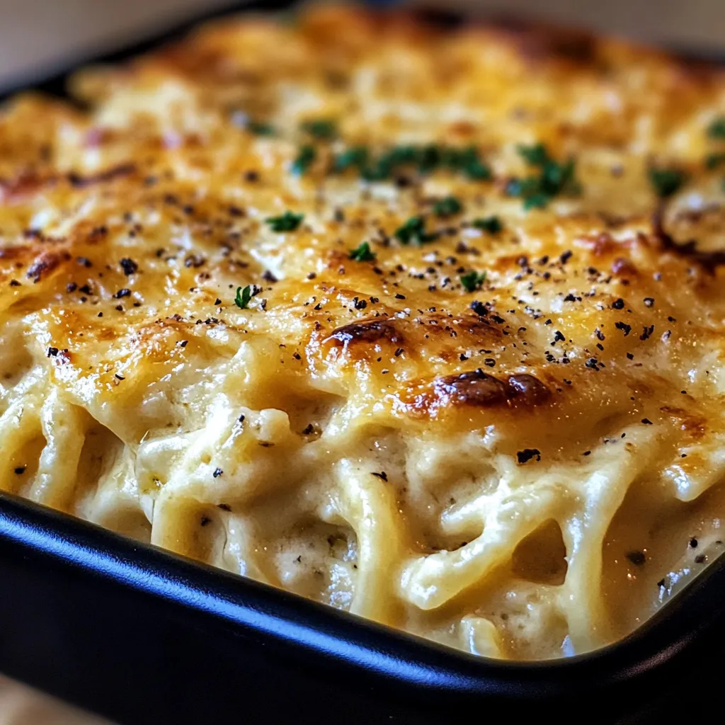 A dish of food in a black pan.