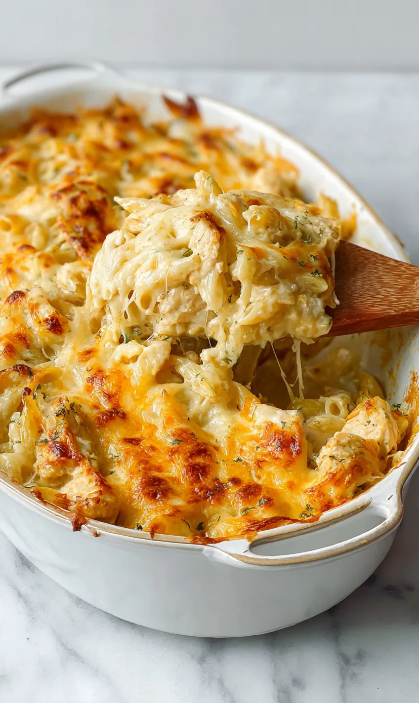 A white cheddar chicken pasta dish.