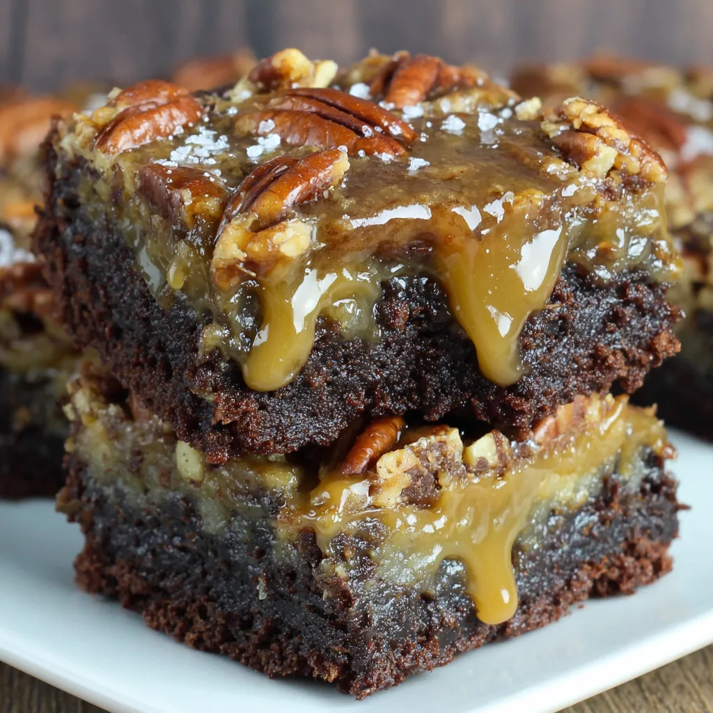 A slice of pecan pie brownies.