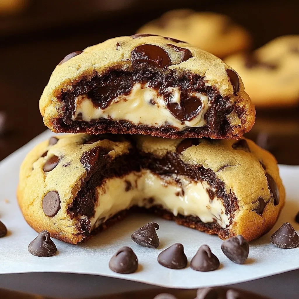 A chocolate chip cookie with white icing.