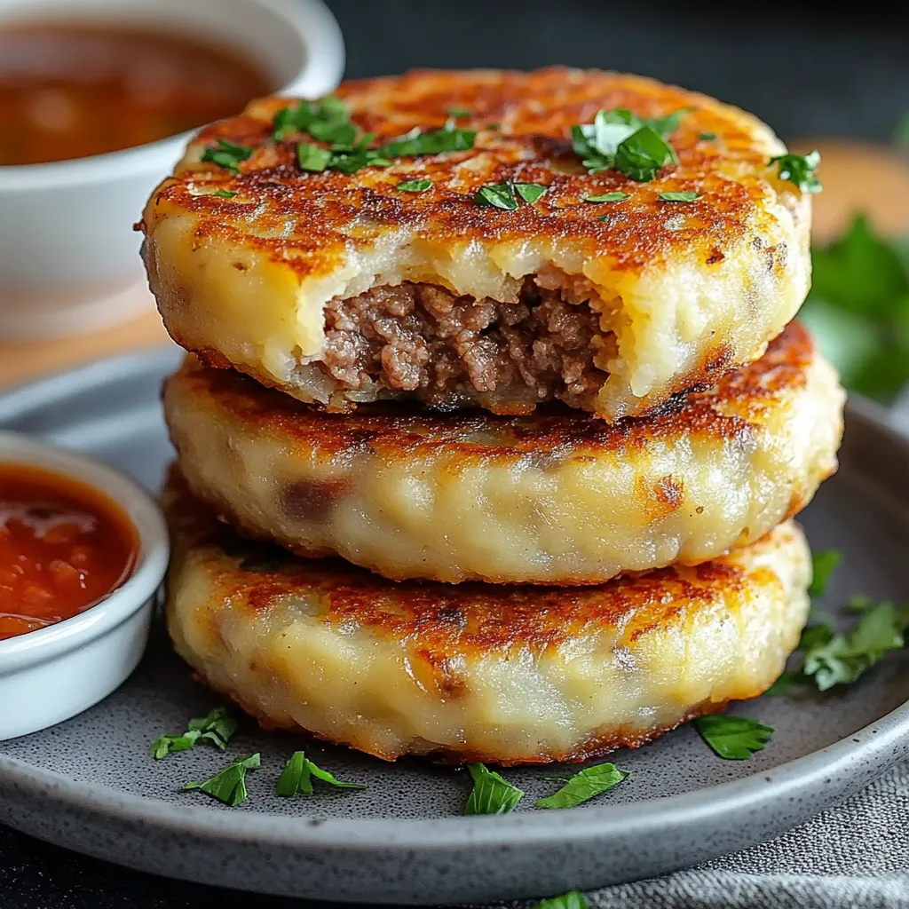 Two pieces of meat on a plate.