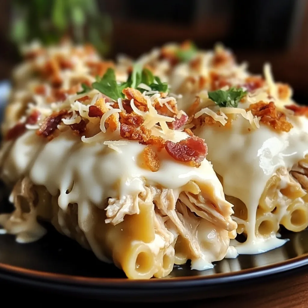 A plate of food with bacon and cheese.