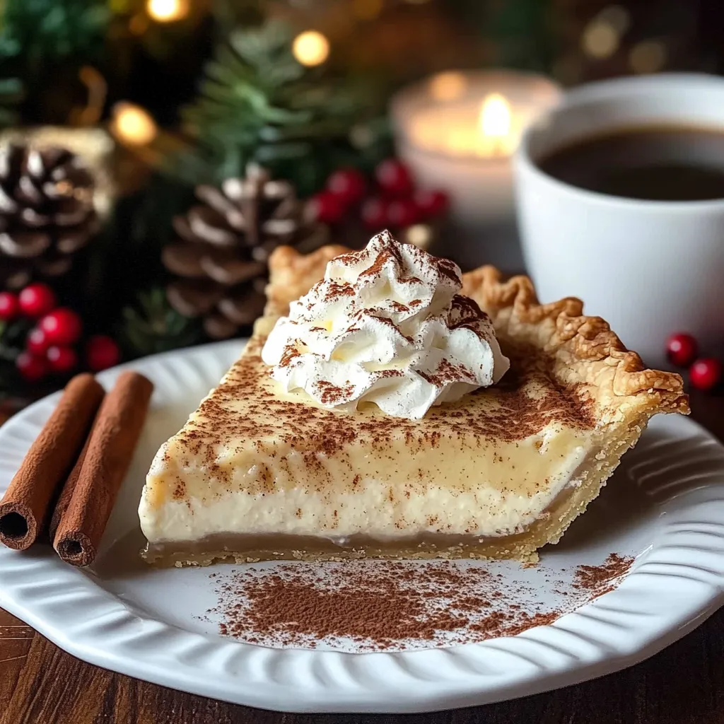 A slice of pie with whipped cream on top.