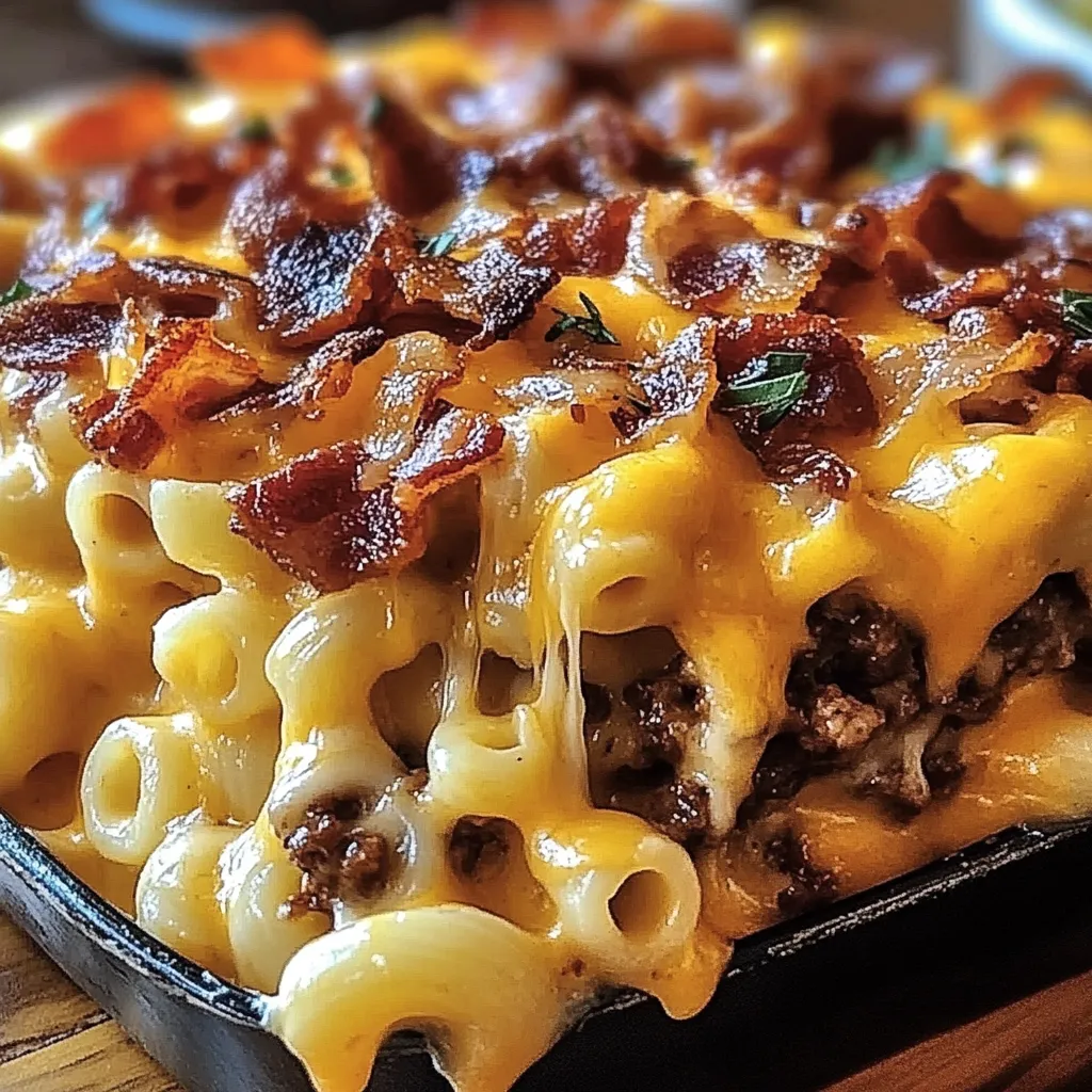 A delicious casserole with bacon and cheese.