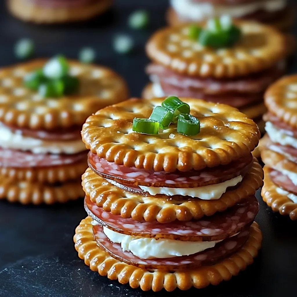 A stack of sandwiches with green toppings.
