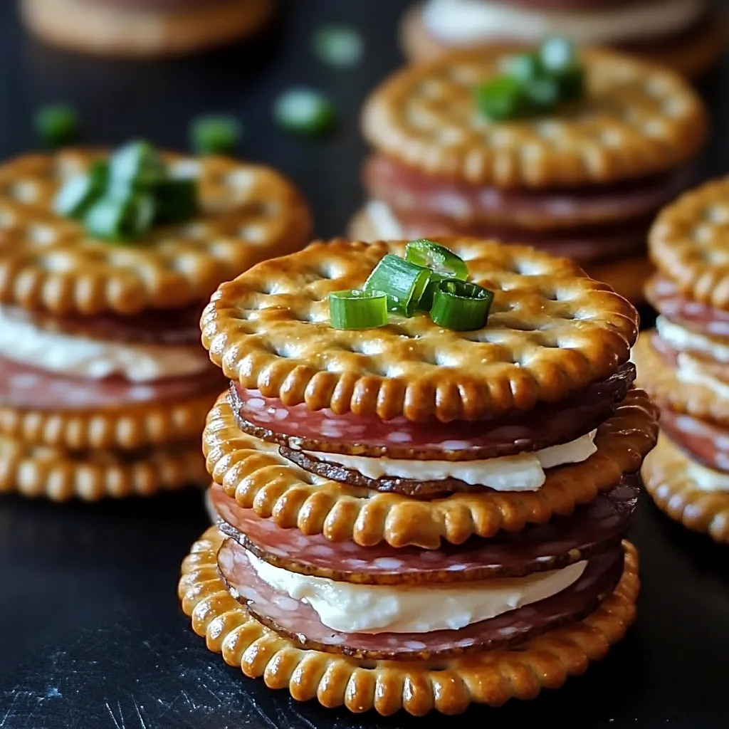 A stack of sandwiches with green toppings.