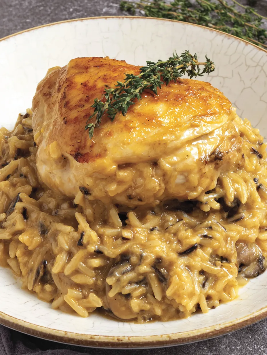 A piece of chicken with herbs on top.