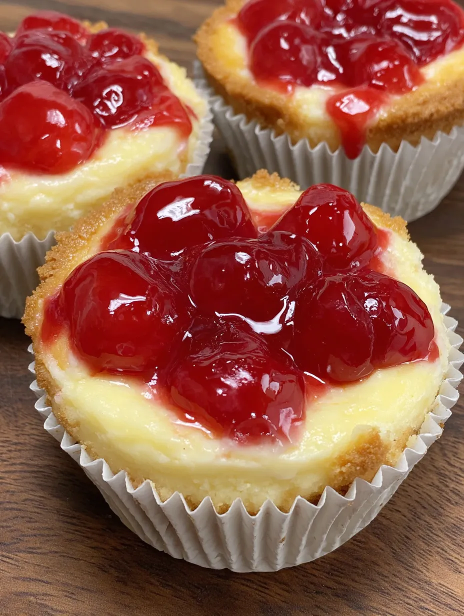 Cherry cheesecake cupcakes with a white cupcake wrapper.