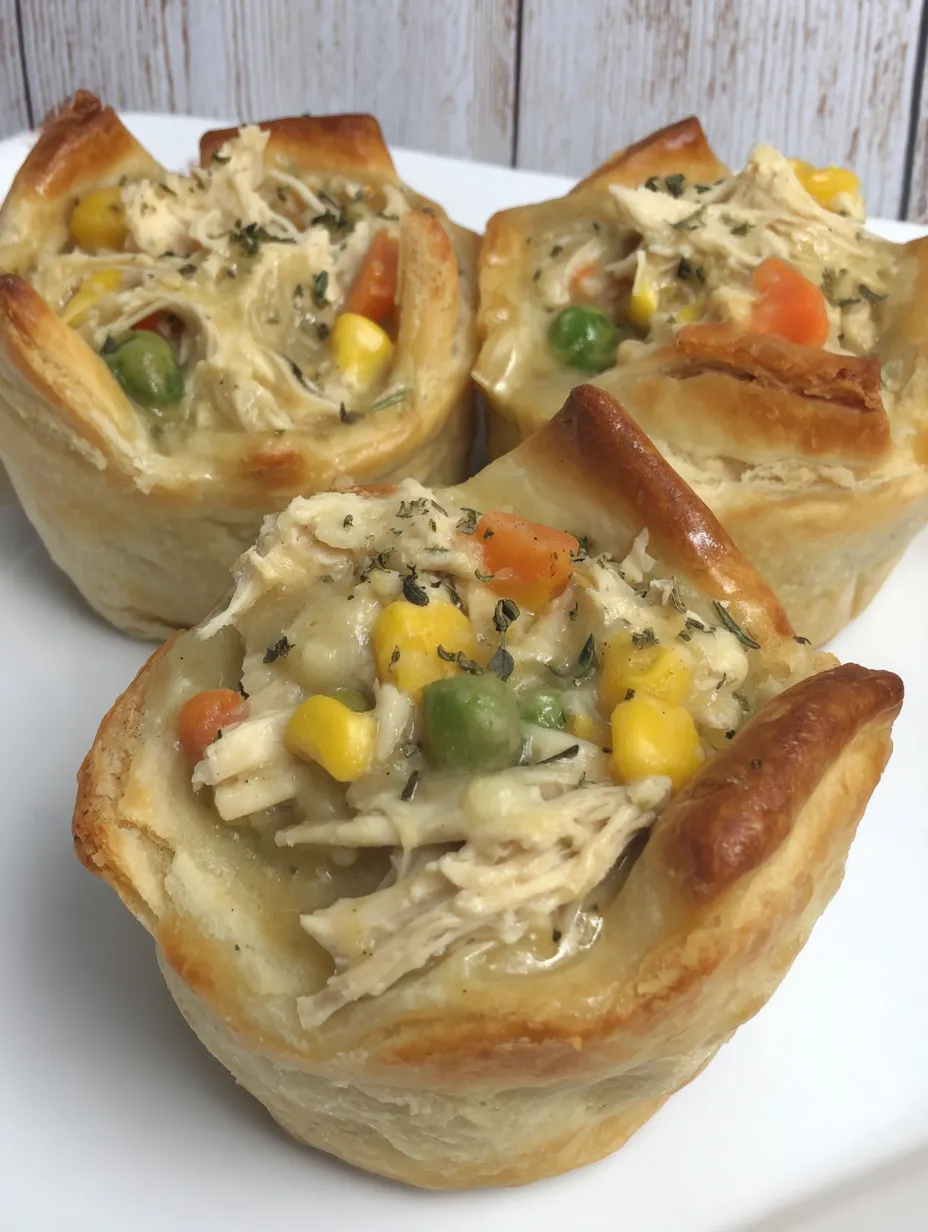 Two muffin tins filled with chicken pot pie.