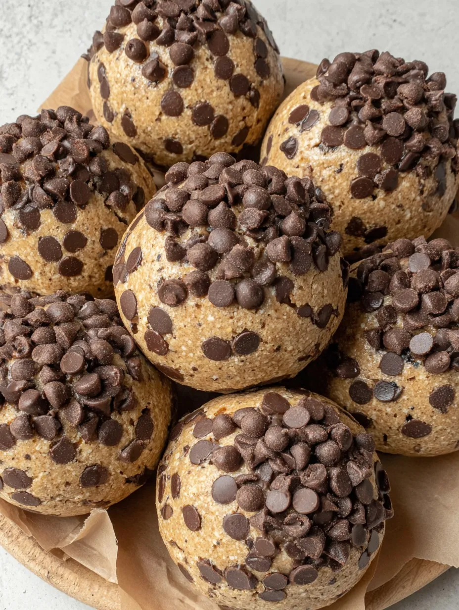 Chocolate chip cookie bombs on a plate.