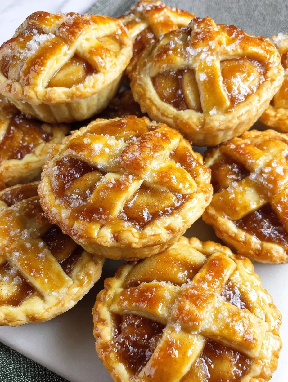 A group of mini apple pies.