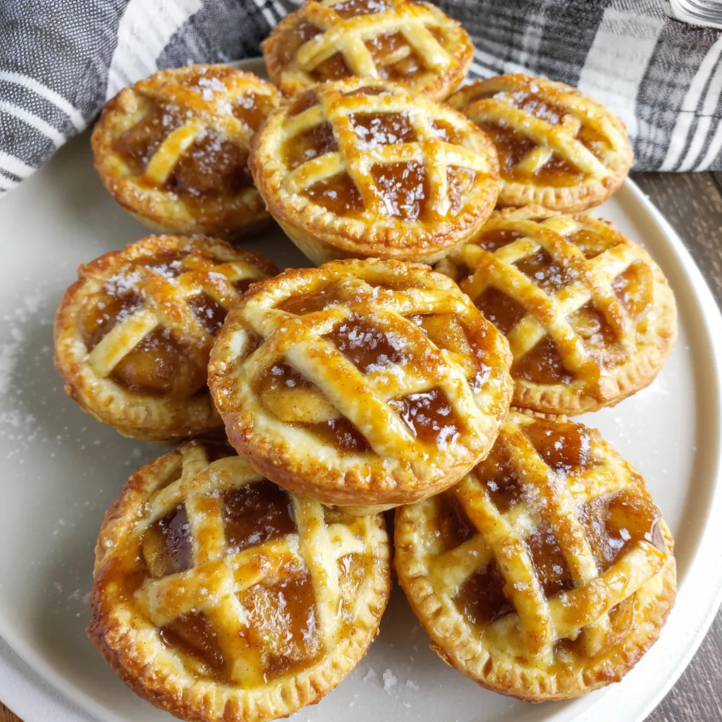 A plate of mini apple pies.