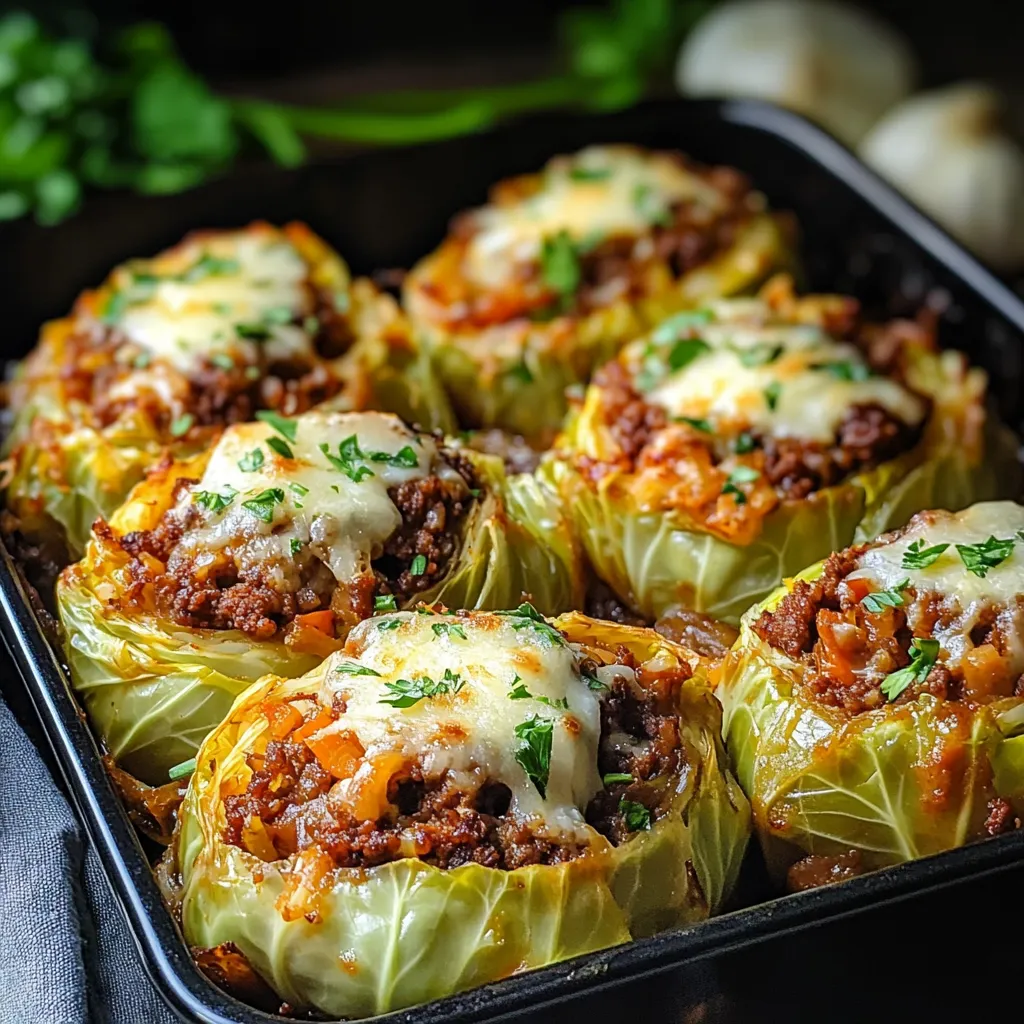 A pan of food with a green vegetable.