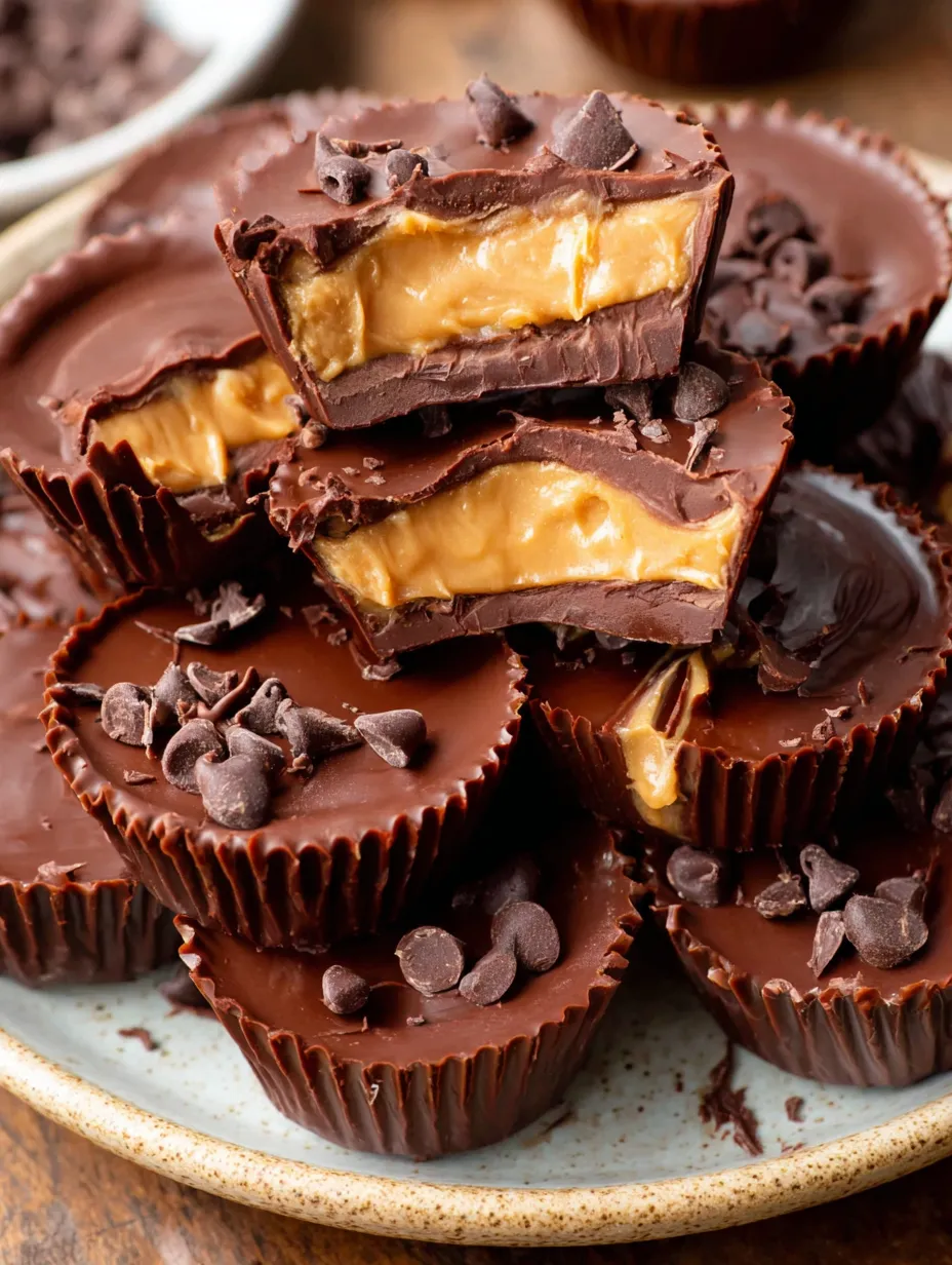 A plate of homemade peanut butter cups.