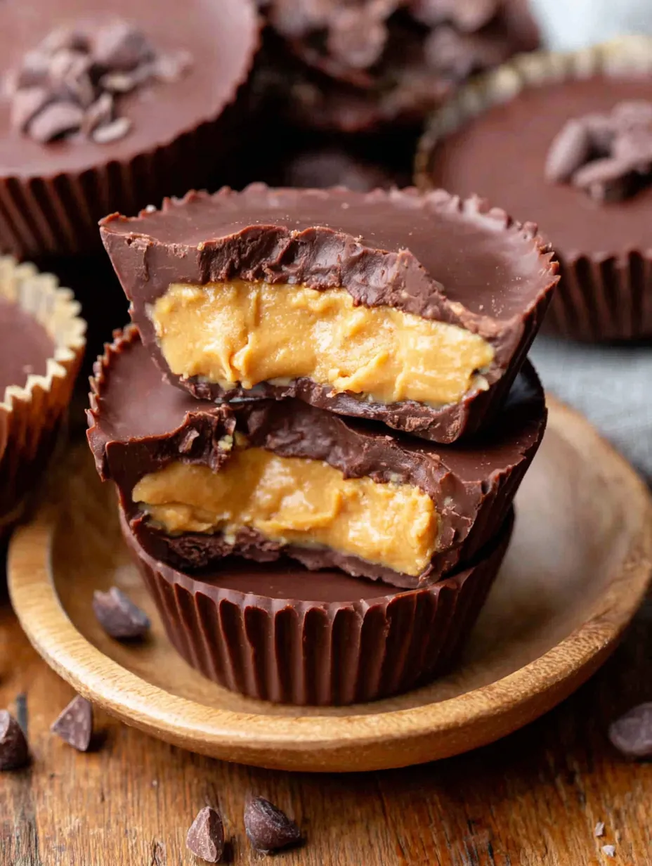 A plate of homemade peanut butter cups.