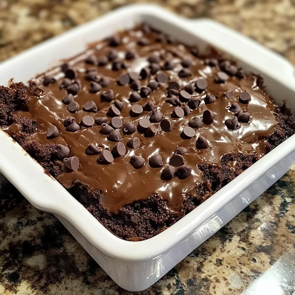 A white bowl with a brown dessert in it.