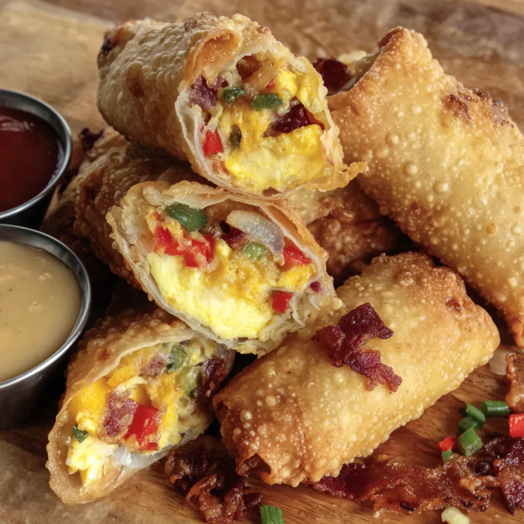 Bacon Egg and Cheese Egg Rolls Recipe.