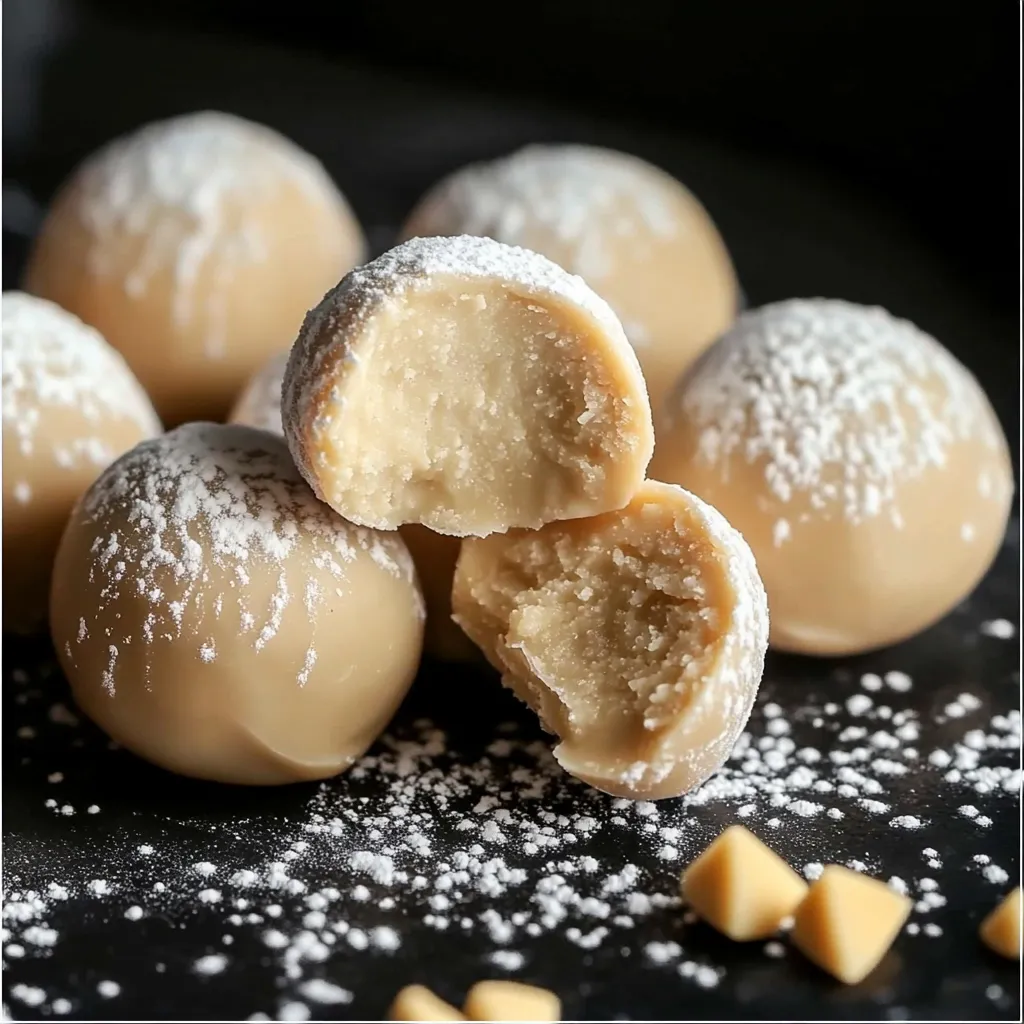 A plate of white powdered balls.