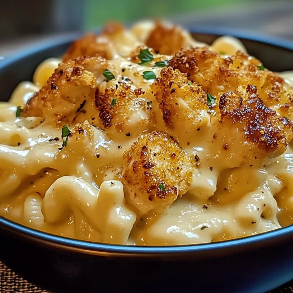 A bowl of Honey Pepper Chicken Mac.