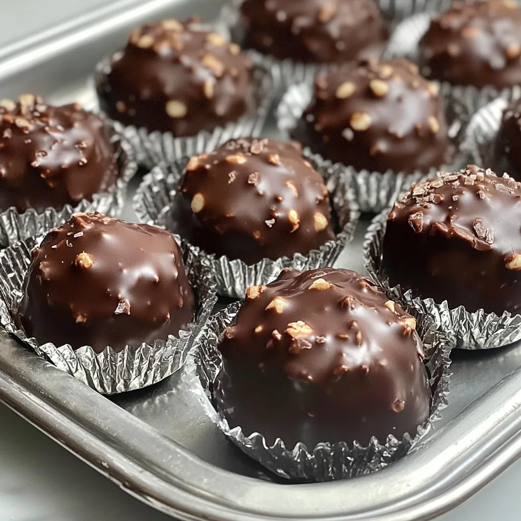 Chocolate truffles in a tin.