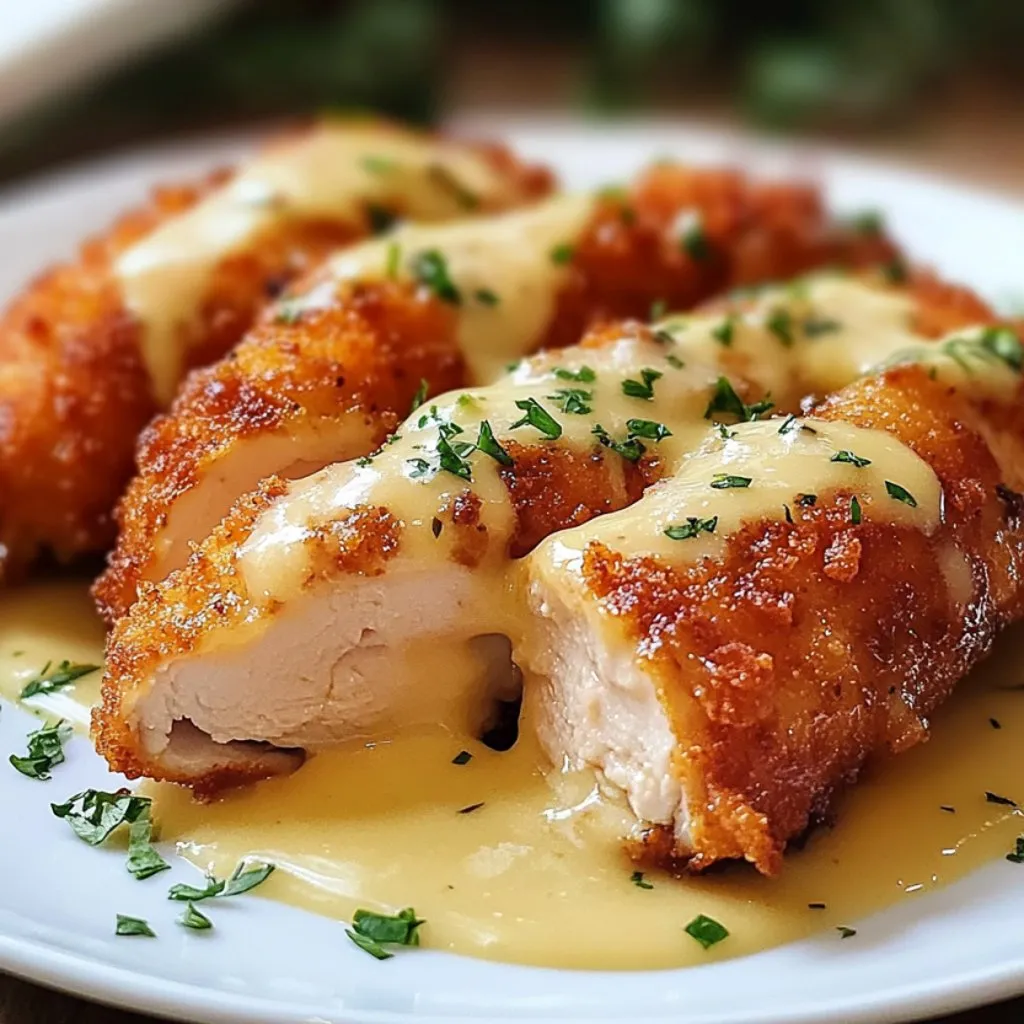 A plate of chicken cordon bleu swiss cheese.