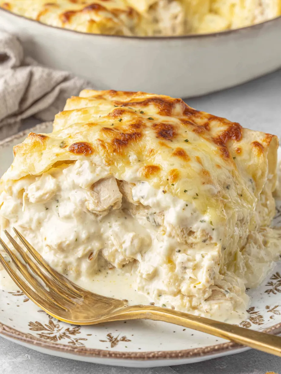 A piece of white chicken enchilada.