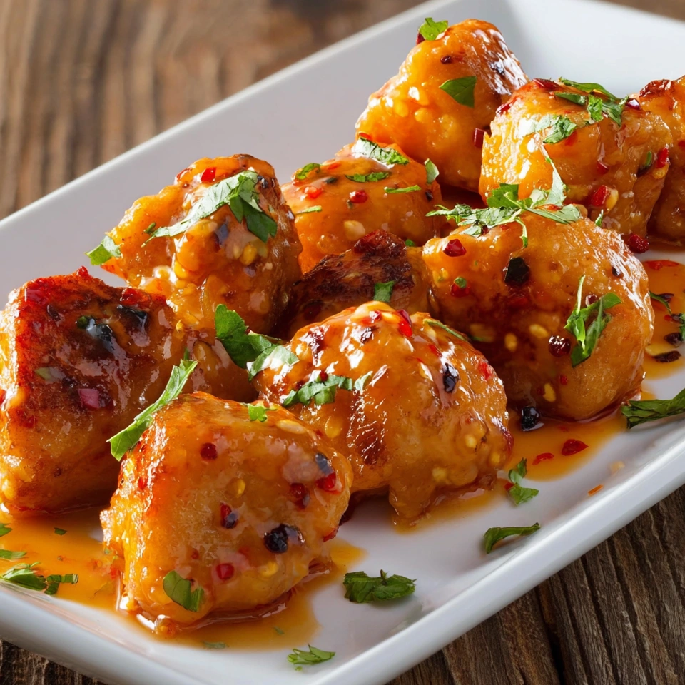 A plate of Longhorn Spicy Chicken Bites.