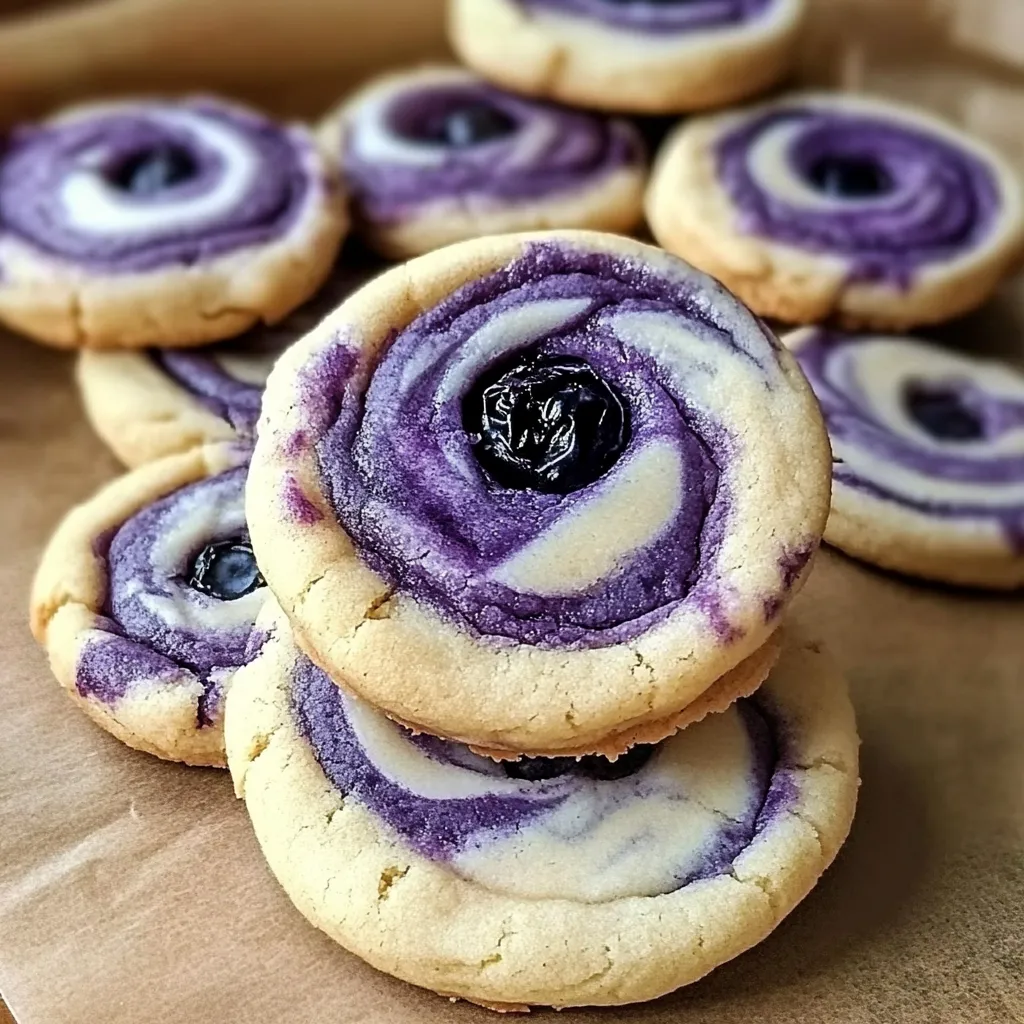 A stack of cookies with blueberry filling.