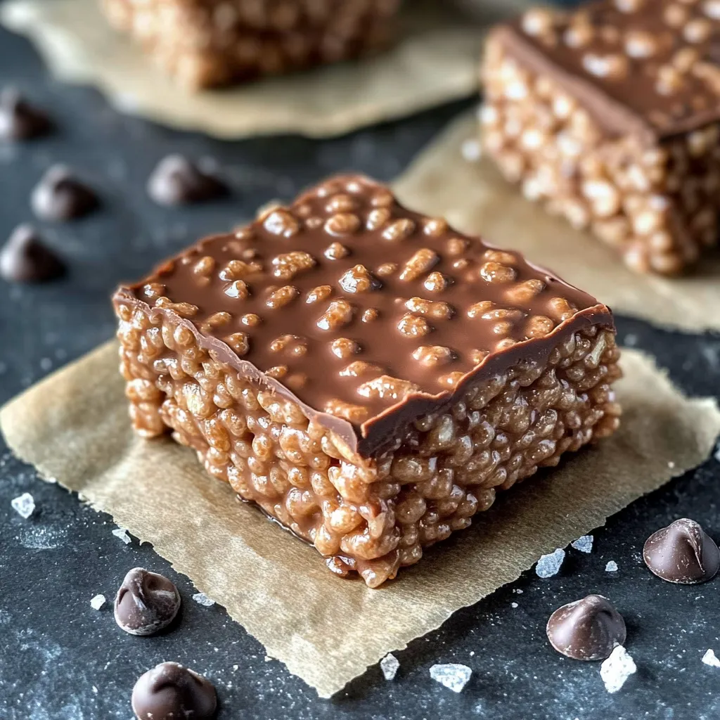A square of chocolate cake with chocolate chips.