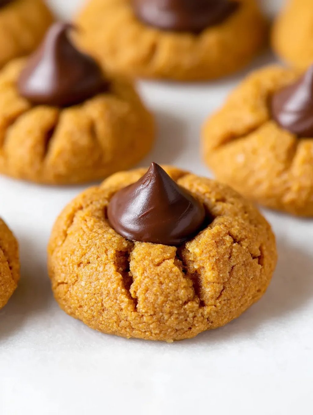 A pumpkin blossom with a chocolate drizzle.