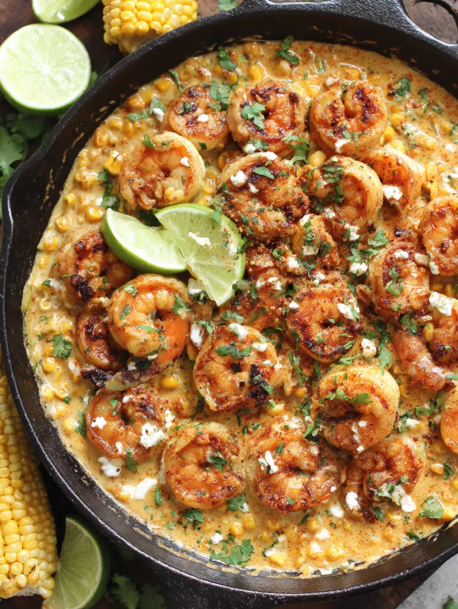 A dish of shrimp and creamed corn.