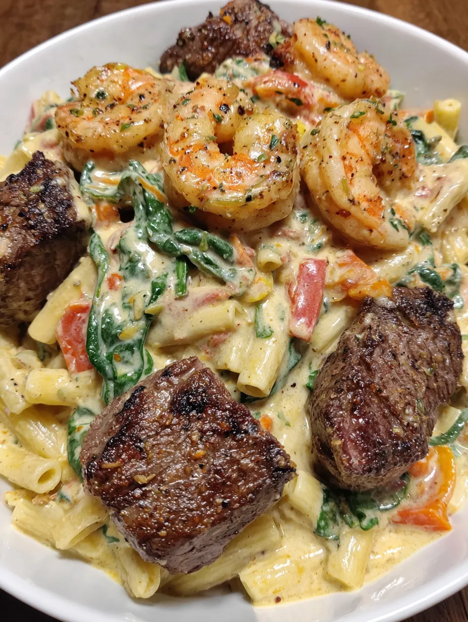 A plate of food with shrimp and meat.