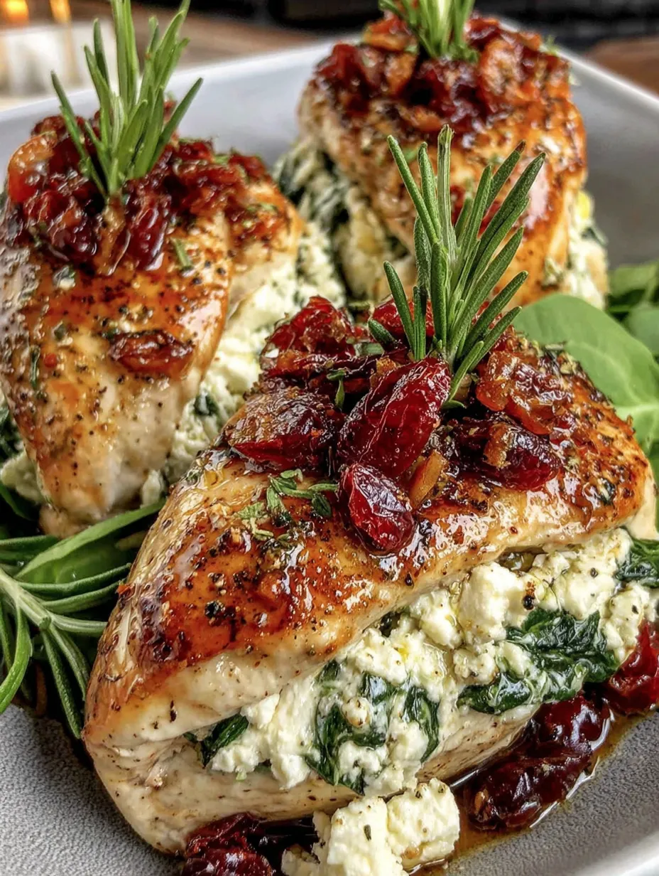 Chicken breasts stuffed with spinach and goat cheese.