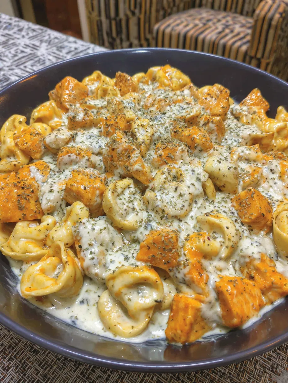 A bowl of pasta with cheese and chicken.