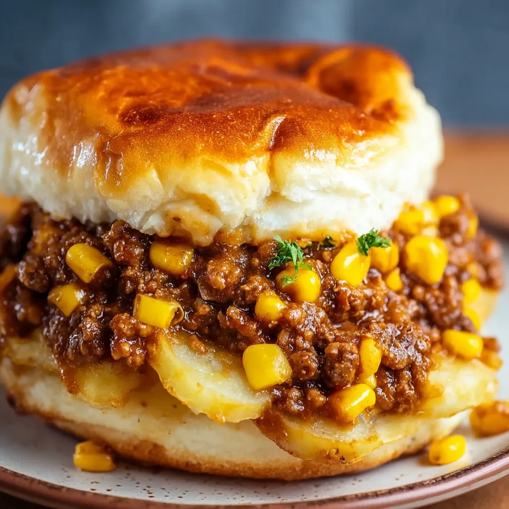 A sloppy joe sandwich with a bun.
