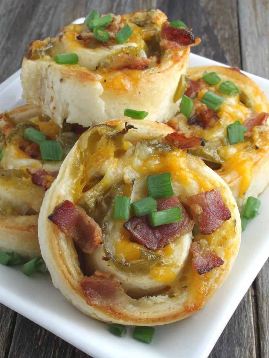 Spicy Bacon and Cheese Pinwheels.