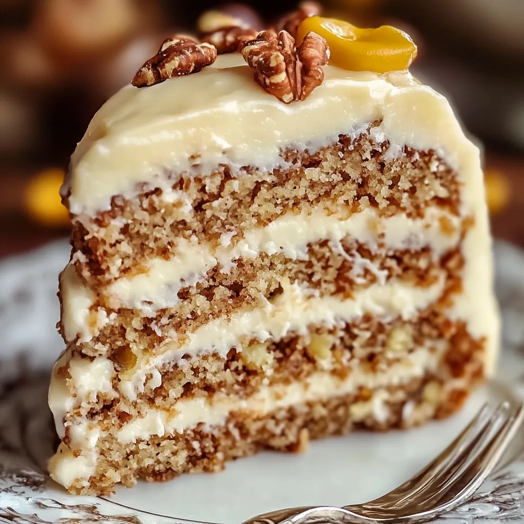 A slice of cake with a fork on a plate.