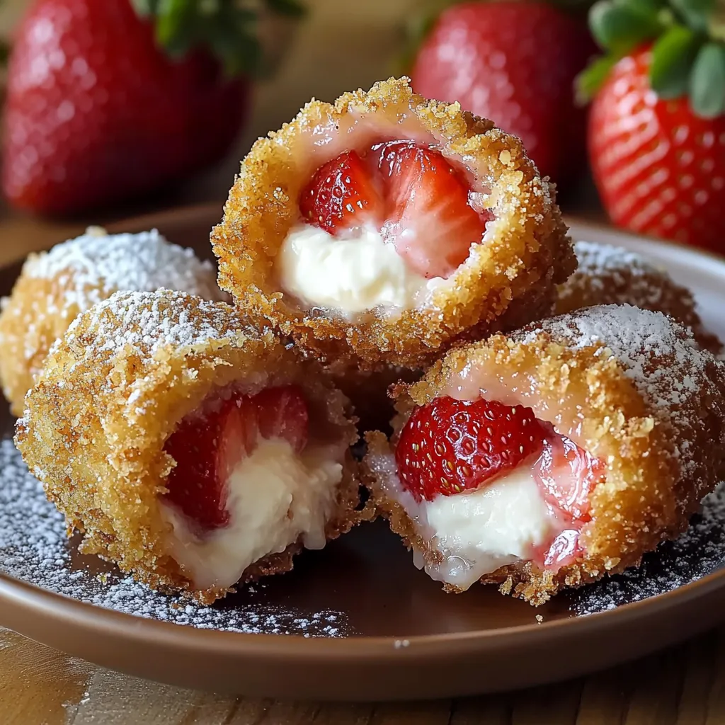 A plate of food with strawberries and cream.